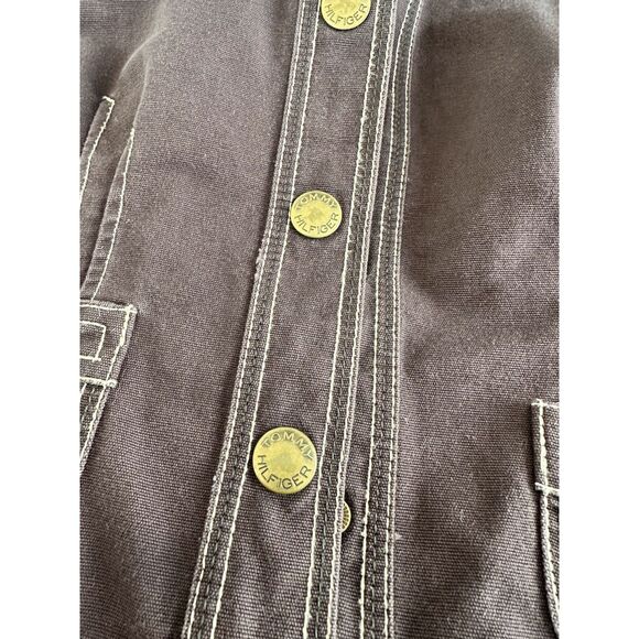 Y2k Tommy Hilfiger Women's Short Sleeve Faded Navy Blue Jacket Top size M - Picture 9 of 10